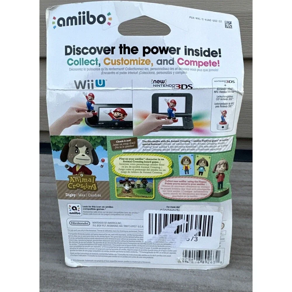 Amiibo Animal Crossing DIGBY Nintendo Switch NEW IN BOX SEALED 3ds WiiU Damaged